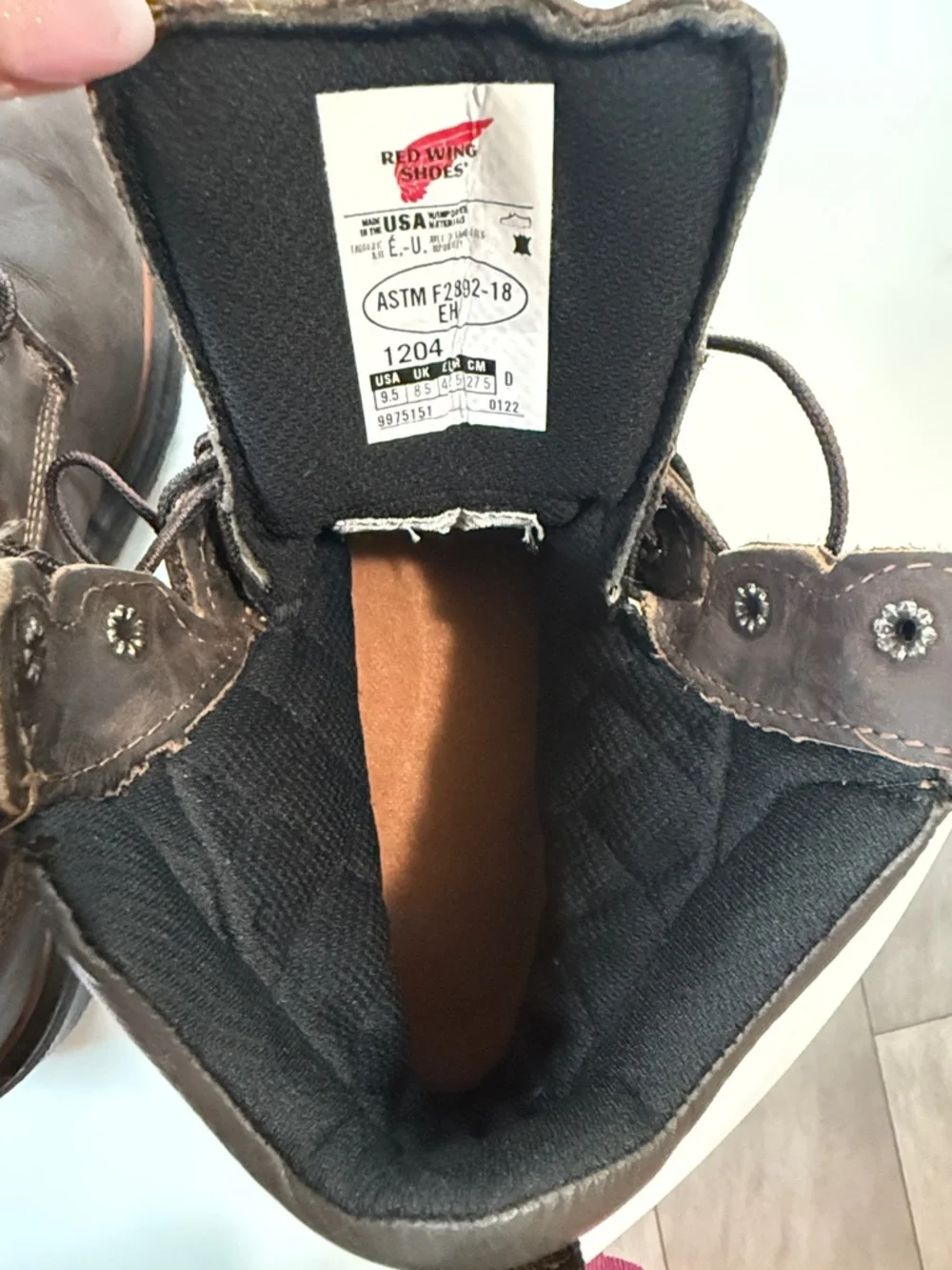 Red Wing Shoes Brown Leather Lace-Up Work Boots